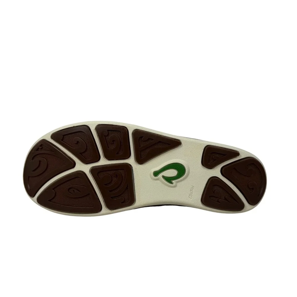 OluKai Nohea Mesh Slip On Shoes Mens 12 Mustang Lime Peel Comfort Casual Brown